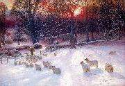 Joseph Farquharson Beneath the Snow Encumbered Branches oil painting reproduction